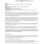 Speech And Language Initial Evaluation [Template] In Speech And Language Report Template