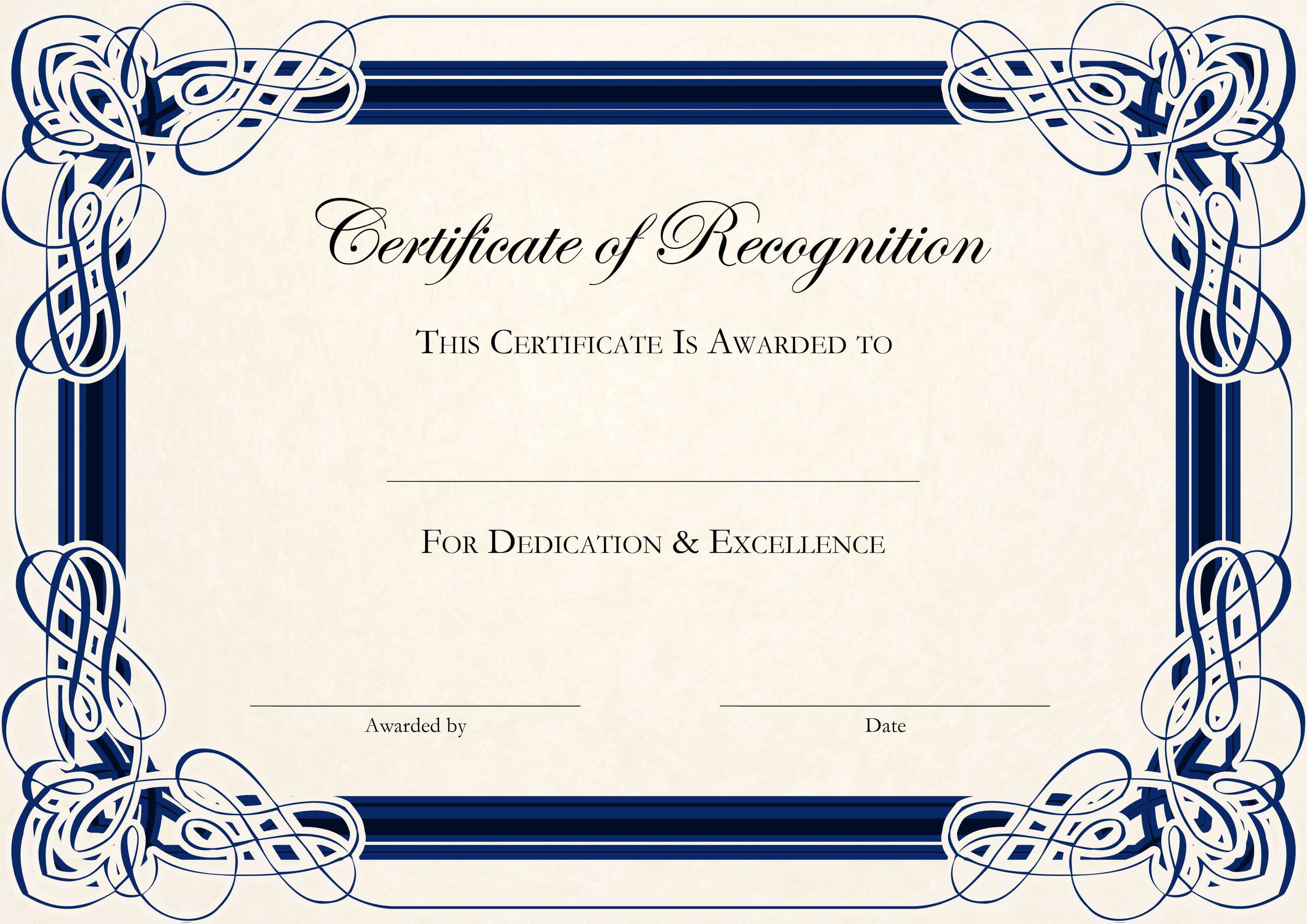 Sports Cetificate | Certificate Of Recognition A4 Thumbnail Inside Teacher Of The Month Certificate Template