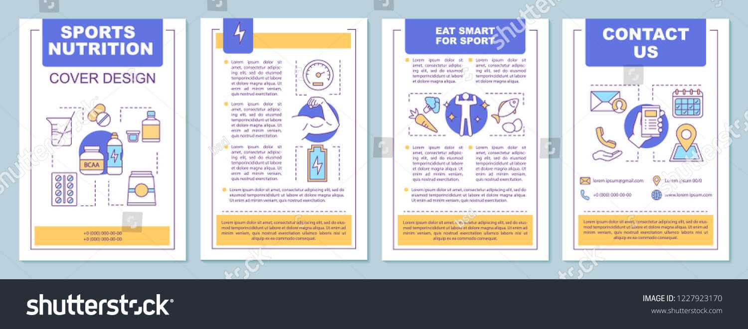 Sports Nutrition Brochure Template Layout Bcaa Stock Vector Inside Nutrition Brochure Template