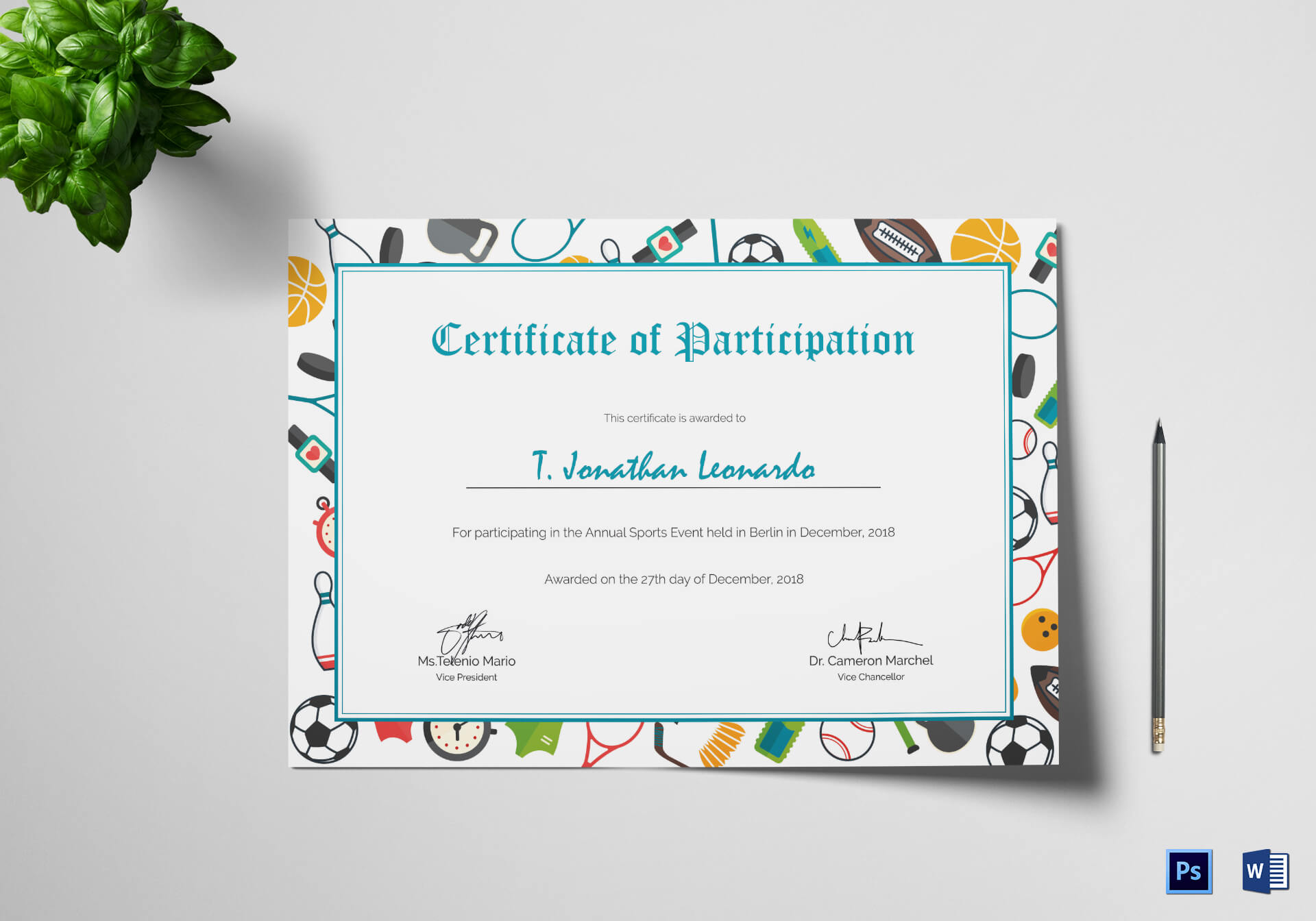 Sports Participation Certificate Template Inside Certificate Of Participation Template Word