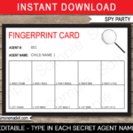 Spy Party Fingerprinting Card Template Throughout Spy Id Card Template