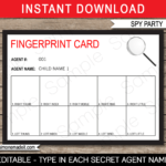 Spy Party Fingerprinting Card Template Throughout Spy Id Card Template