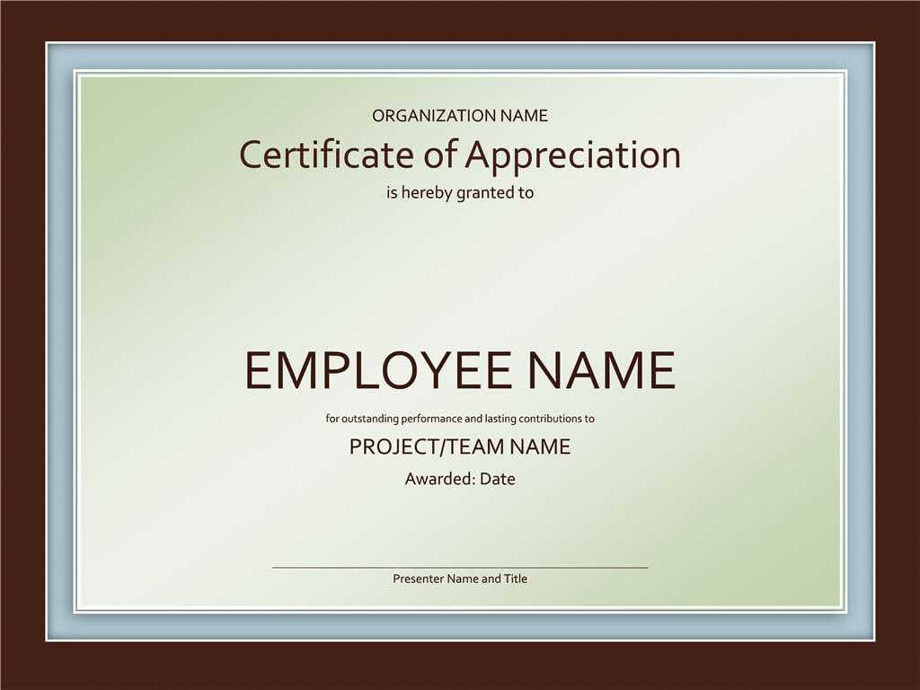 Staff Appreciation Certificate Template Inside Employee Anniversary Certificate Template