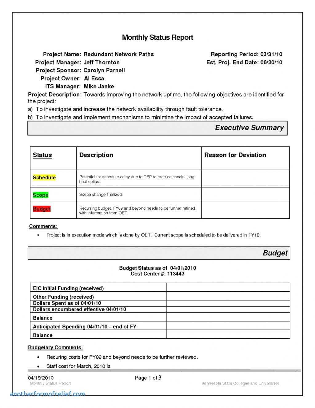 Staff Report Template Employee Monthly Status Progress Ance Pertaining To Monthly Progress Report Template