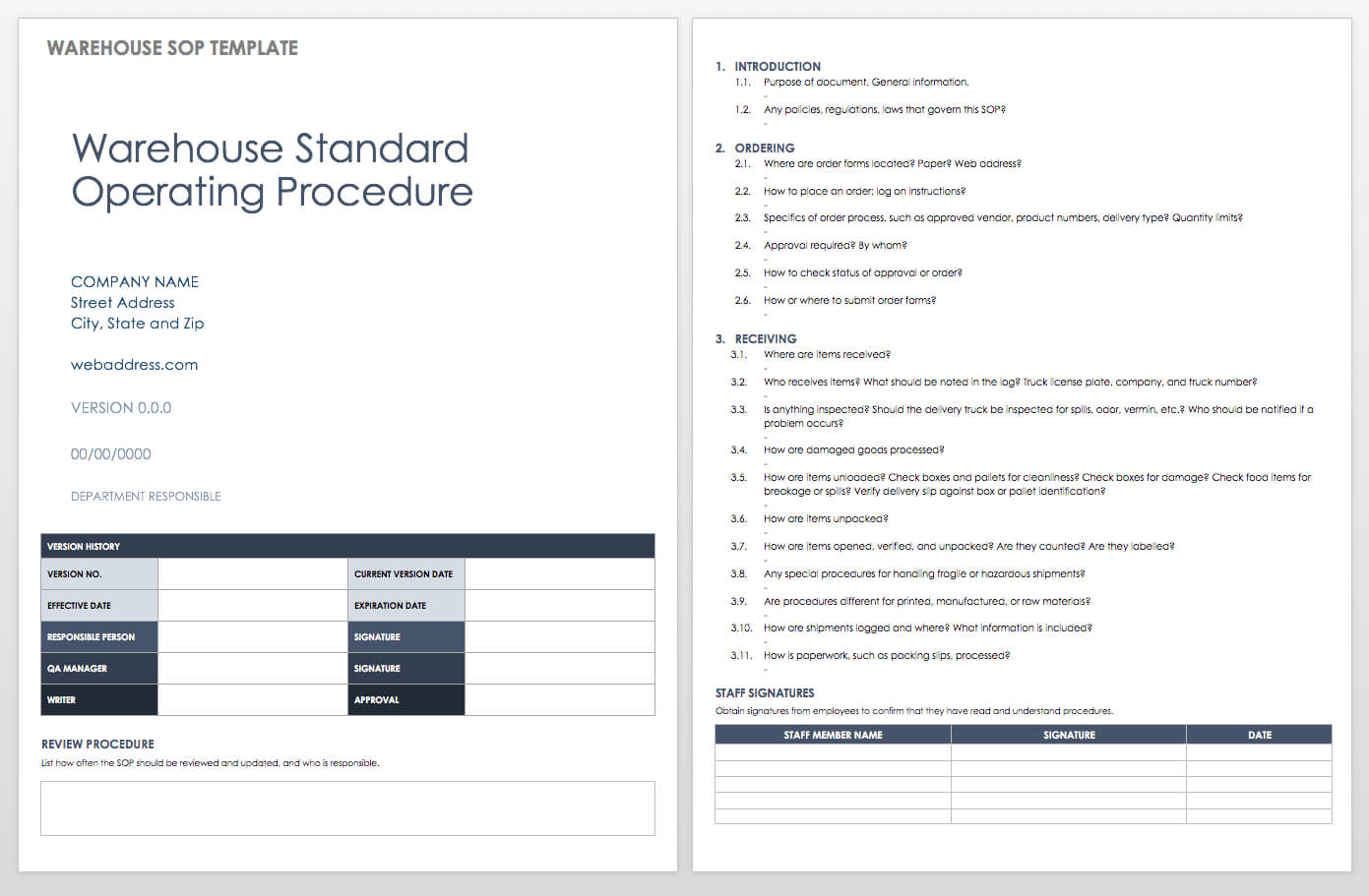 Standard Operating Procedures Templates | Smartsheet With Instruction Sheet Template Word