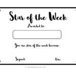 Star Of The Week Celebration Certificate Blank Pdf Regarding Star Of The Week Certificate Template