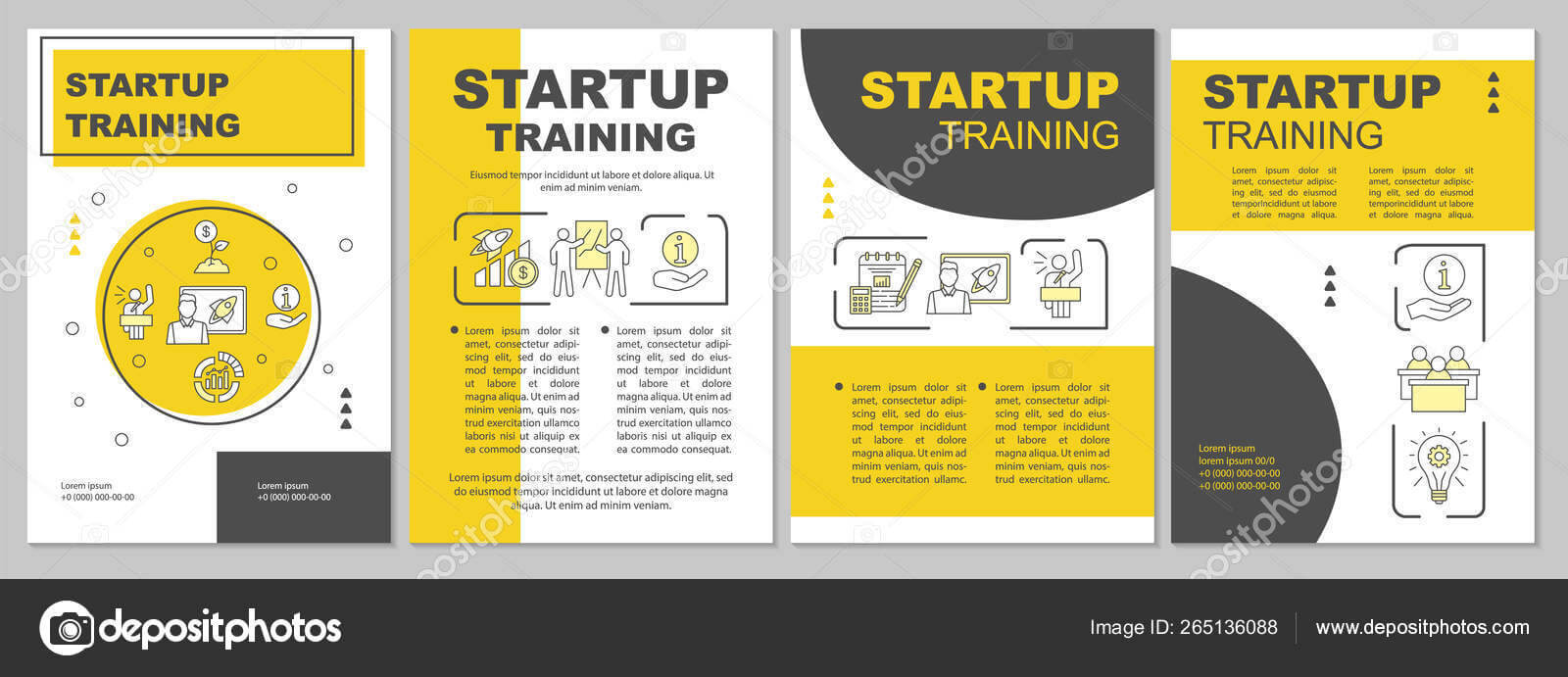 Startup Training Brochure Template Layout — Stock Vector With Training Brochure Template
