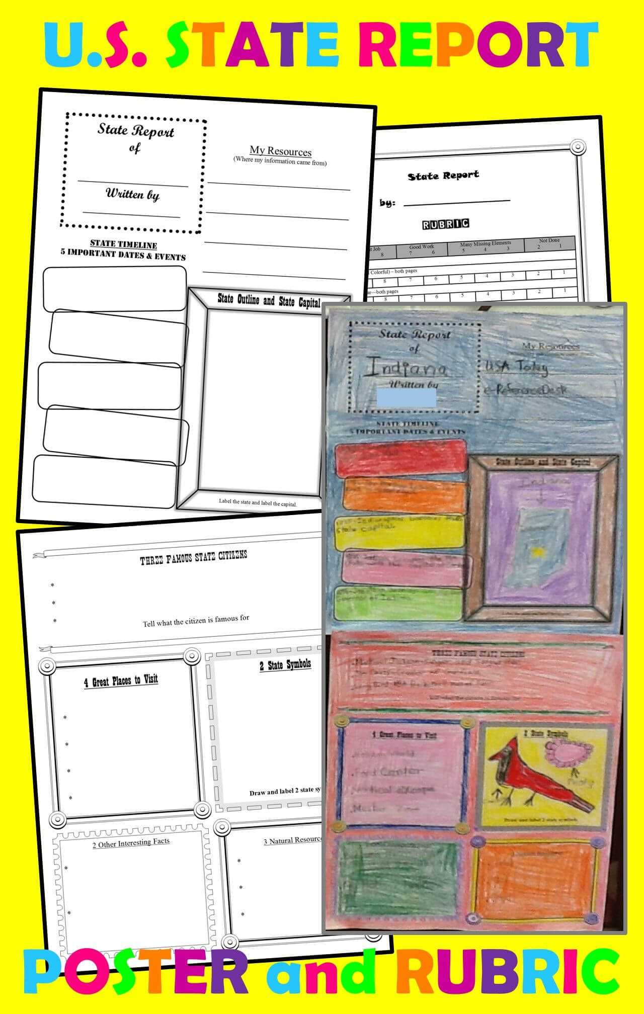 State Report Poster (Template) For Intermediate Grades In State Report Template