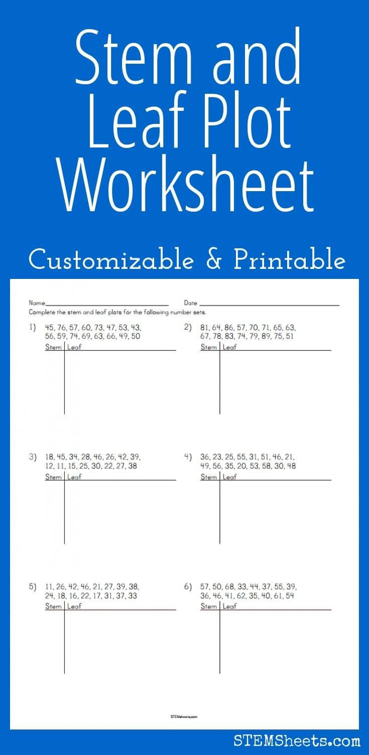 Stem And Leaf Plot Worksheet – Customizable And Printable Throughout Blank Stem And Leaf Plot Template