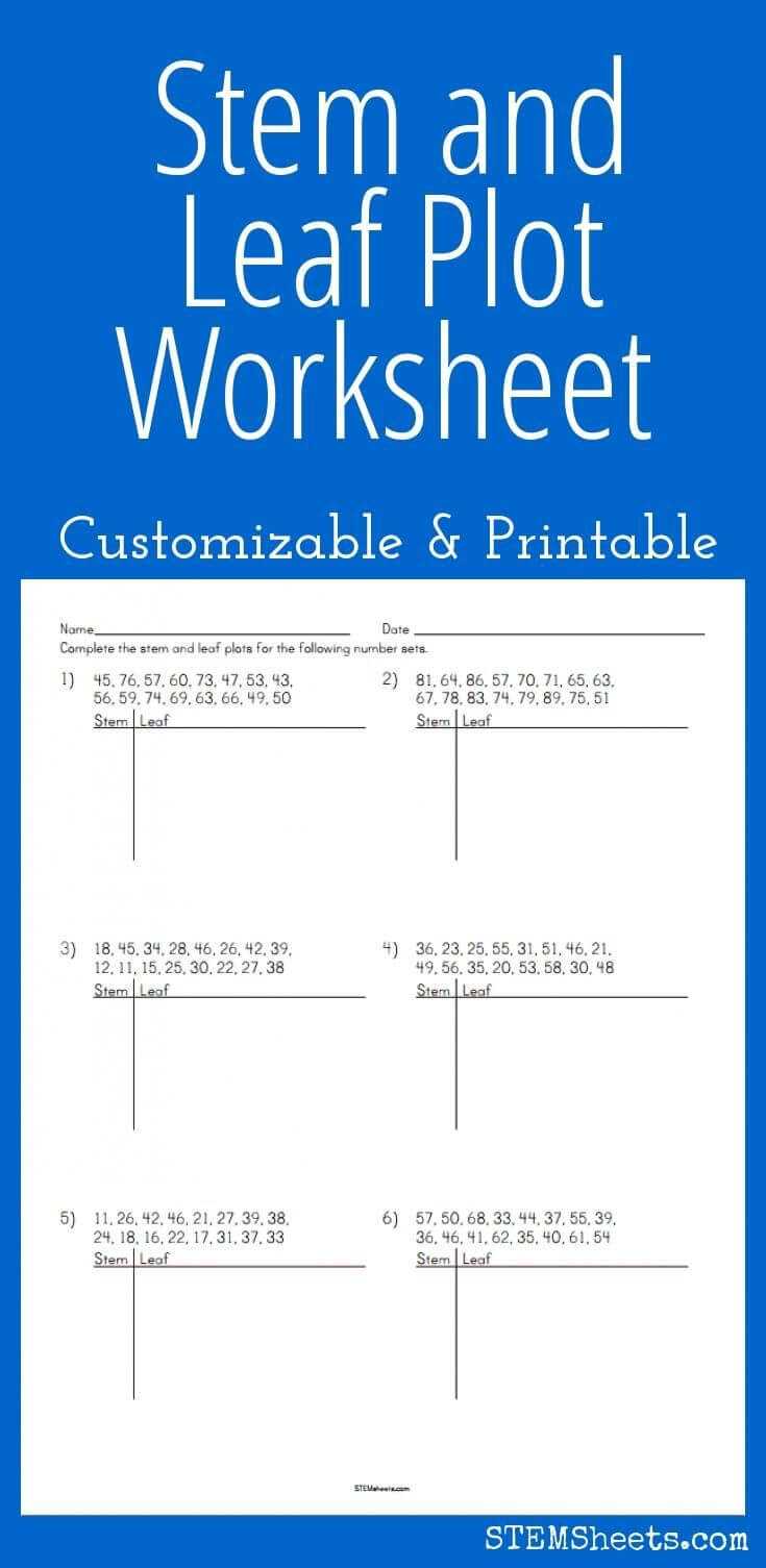 Stem And Leaf Plot Worksheet - Customizable And Printable Throughout Blank Stem And Leaf Plot Template