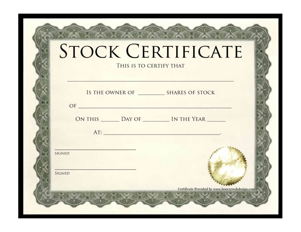 Stock Certificate Designs | Certificate Templates Pertaining To Stock Certificate Template Word