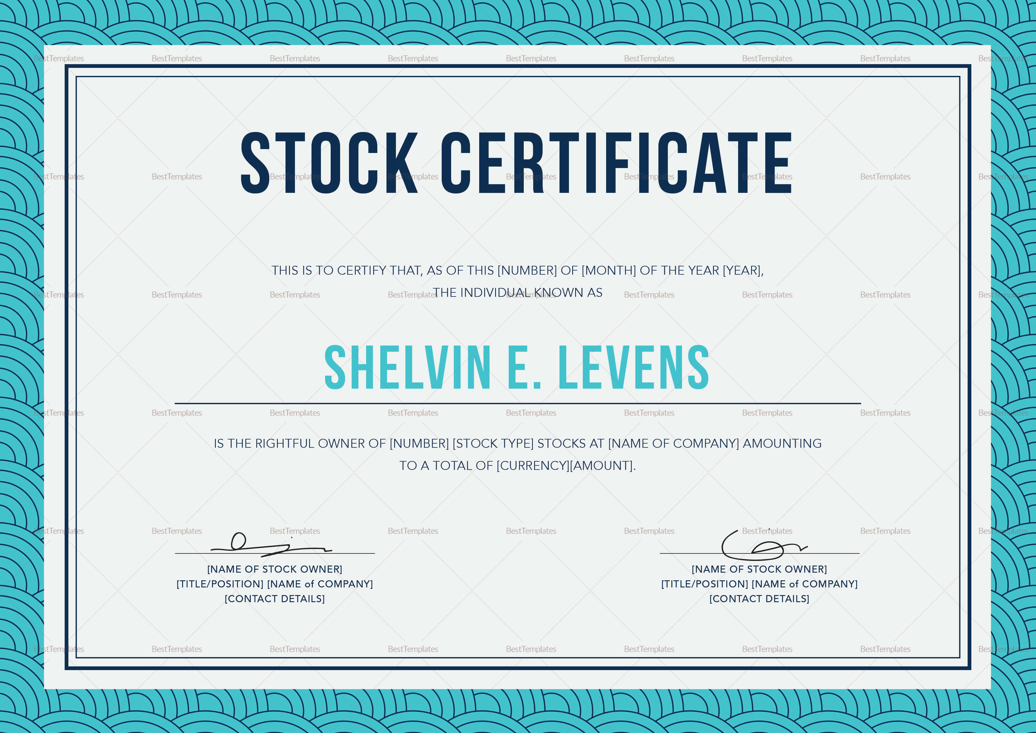 Stock Certificate Template Within Stock Certificate Template Word