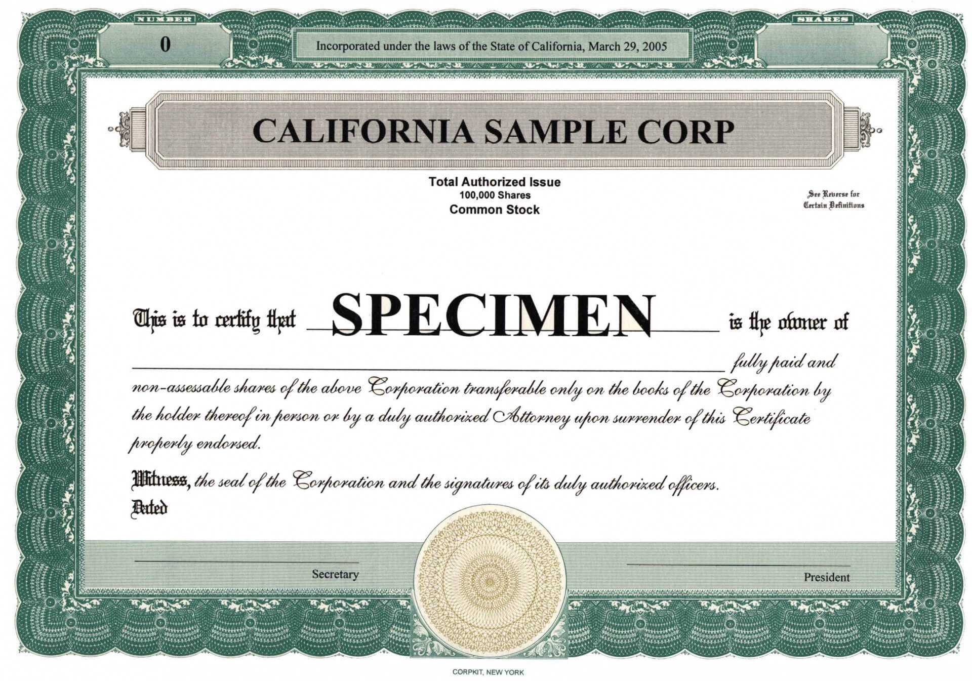 Stock Certificate Template Word | Certificatetemplateword For Stock Certificate Template Word