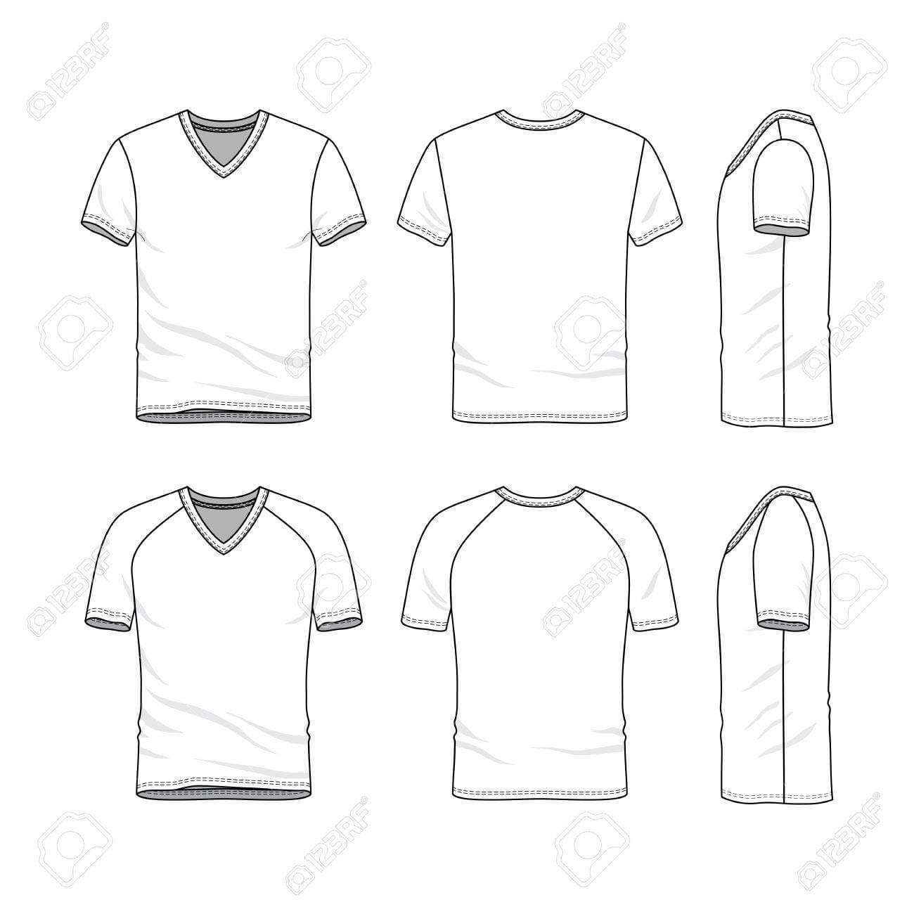 Stock Illustration Within Blank V Neck T Shirt Template