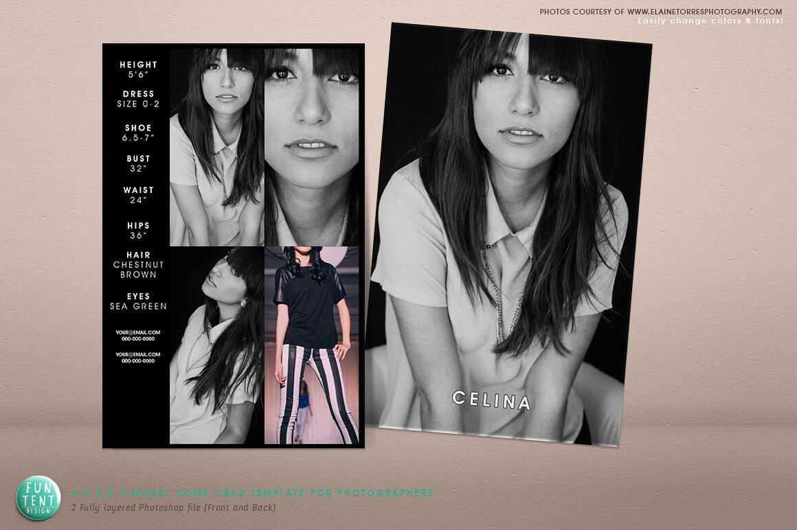 Striking Model Comp Card Template Ideas Free Photoshop In Free Comp Card Template