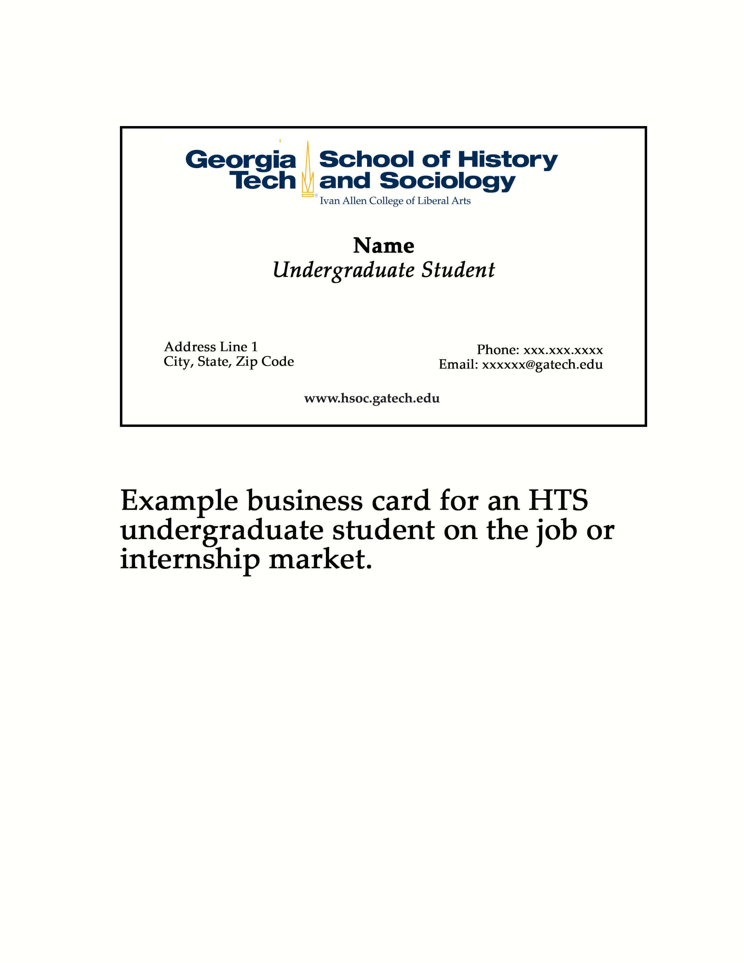 Student Business Card Etiquette College Professional With Regard To Student Business Card Template