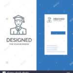 Student, Education, Graduate, Learning Grey Logo Design And In Student Business Card Template