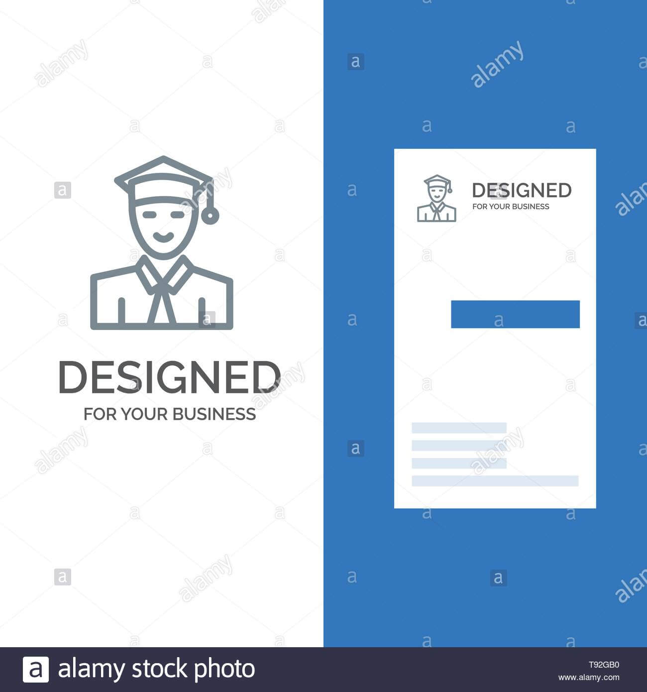 Student, Education, Graduate, Learning Grey Logo Design And In Student Business Card Template
