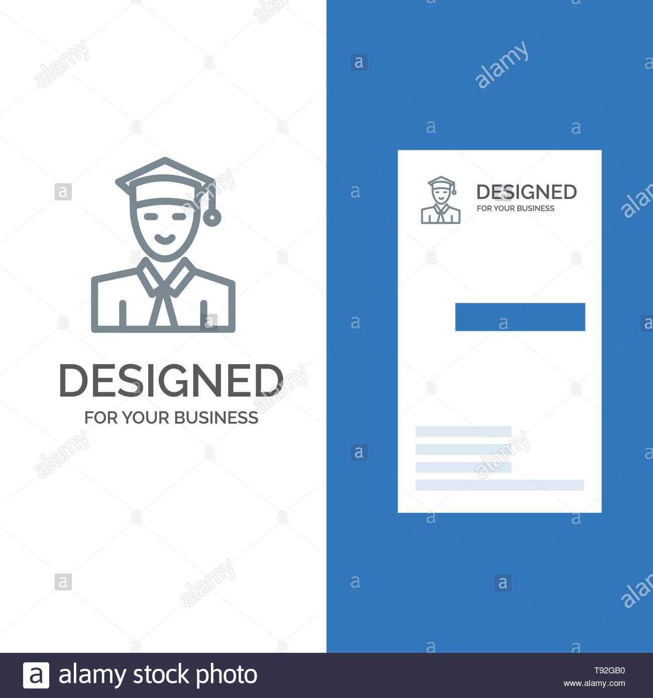 Student, Education, Graduate, Learning Grey Logo Design And In Student Business Card Template