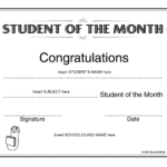 Student Of The Month Certificates | Student Of The Month For Free Printable Student Of The Month Certificate Templates