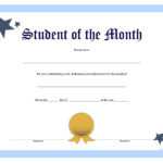 Student Of The Month Template | Asouthernbellein Pertaining To Free Printable Student Of The Month Certificate Templates