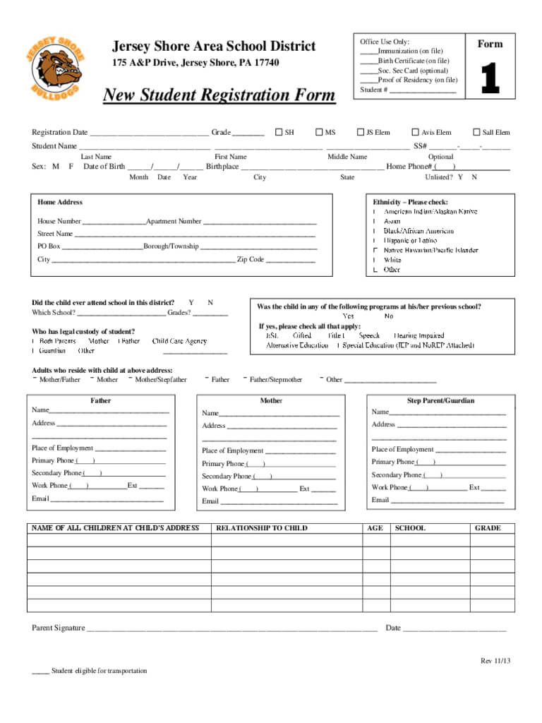 Student Registration Form – 5 Free Templates In Pdf, Word Inside School Registration Form Template Word