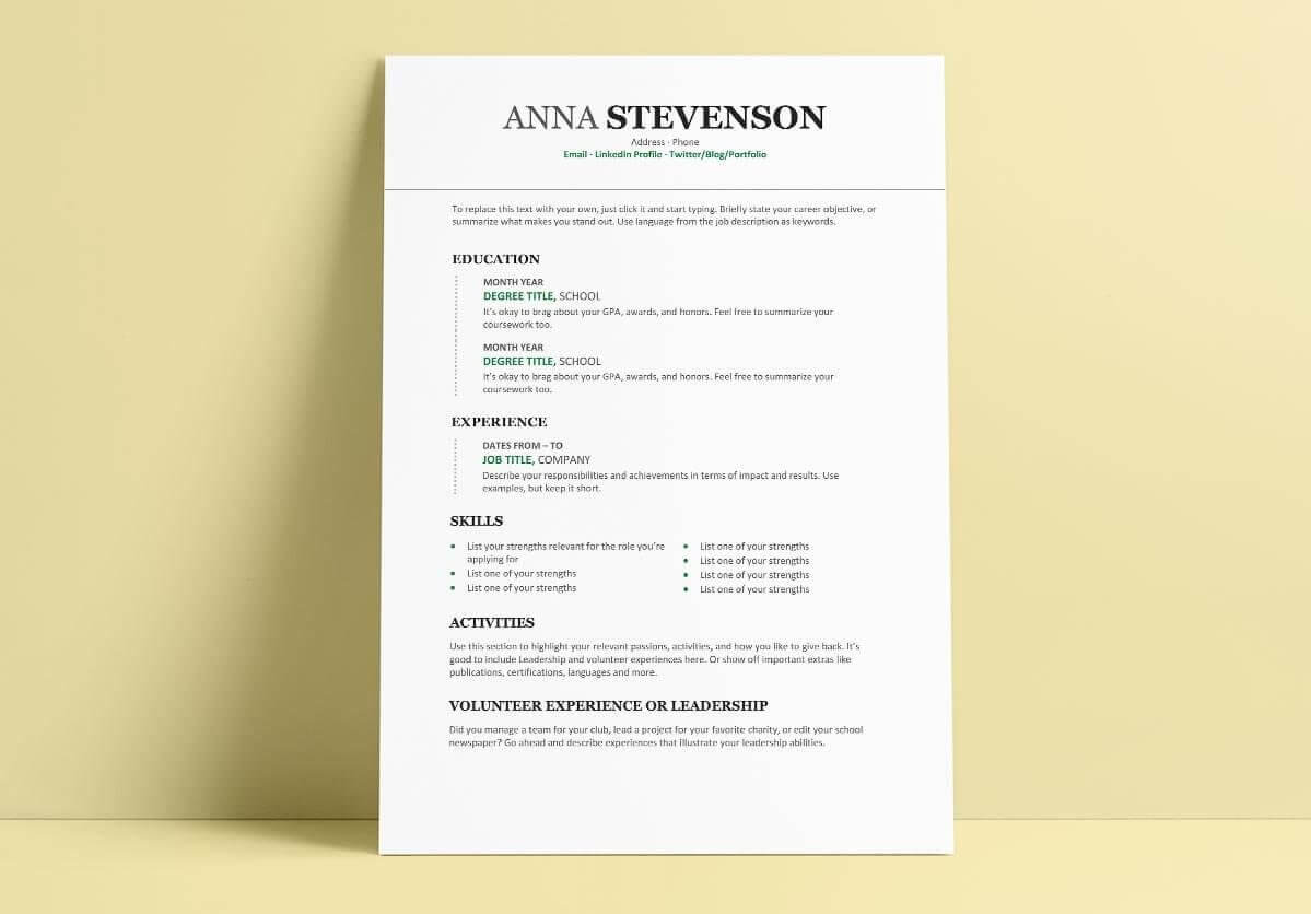 Student Resume/cv Templates: 15 Examples To Download & Use Now With Regard To College Student Resume Template Microsoft Word