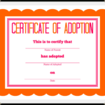 Stuffed Animal Adoption Certificate Throughout Pet Adoption Certificate Template