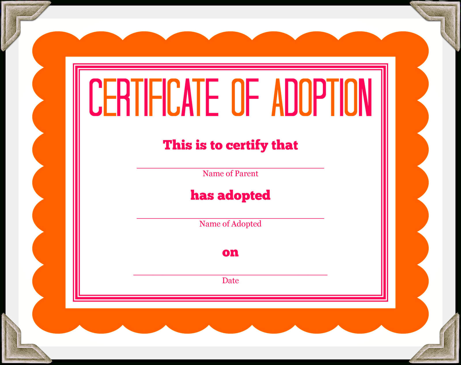 Stuffed Animal Adoption Certificate Throughout Pet Adoption Certificate Template