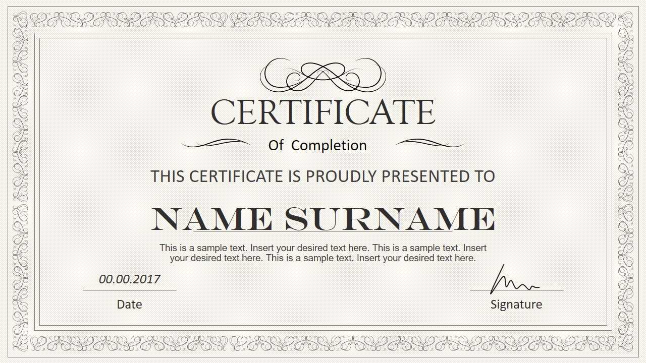 Stylish Certificate Powerpoint Templates In Powerpoint Award Certificate Template