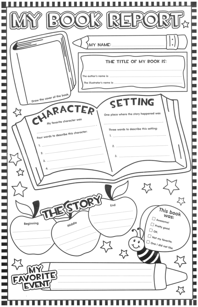 elementary book report template pdf