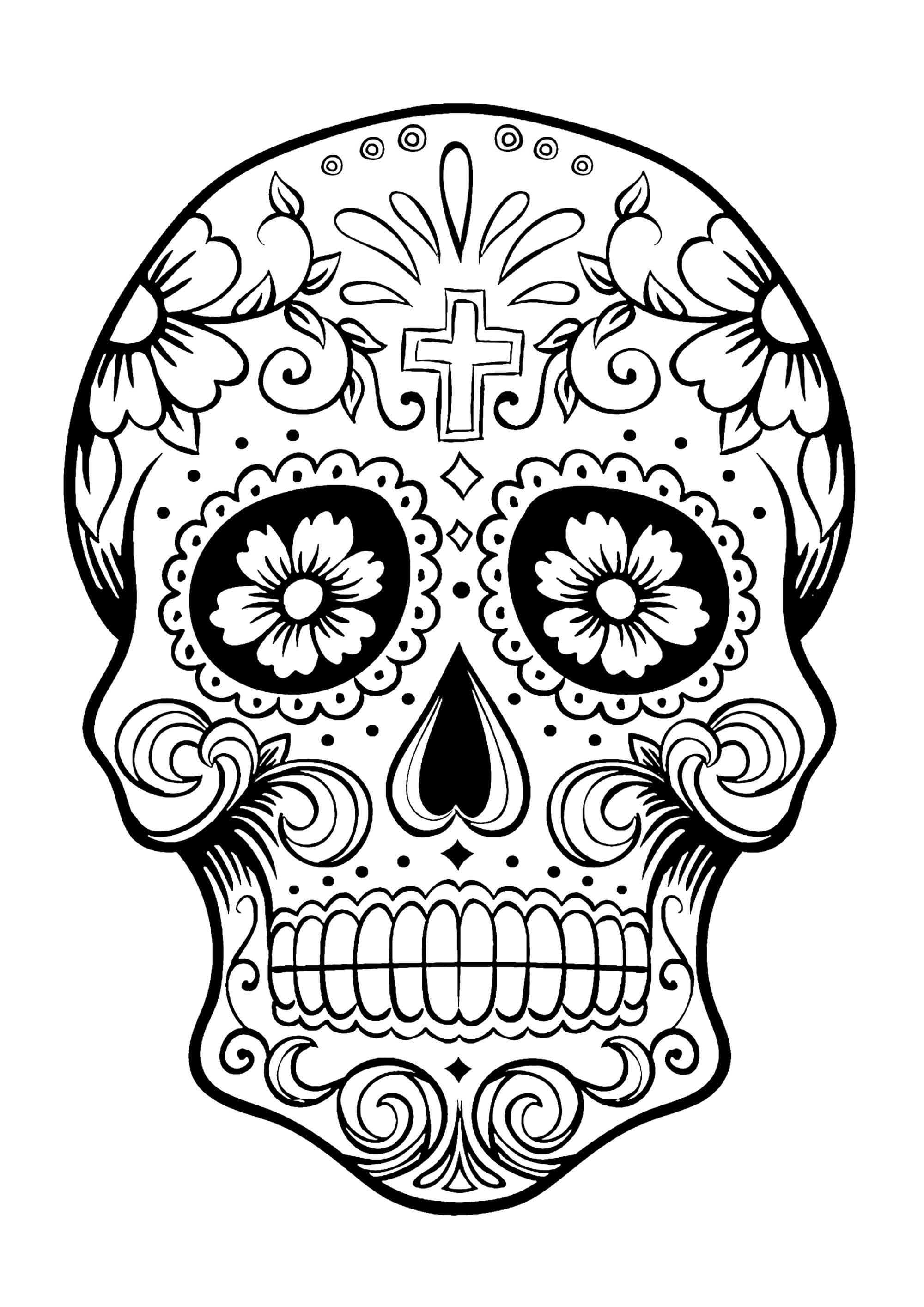 Sugar Skull Drawing Template | Free Download Best Sugar With Regard To Blank Sugar Skull Template