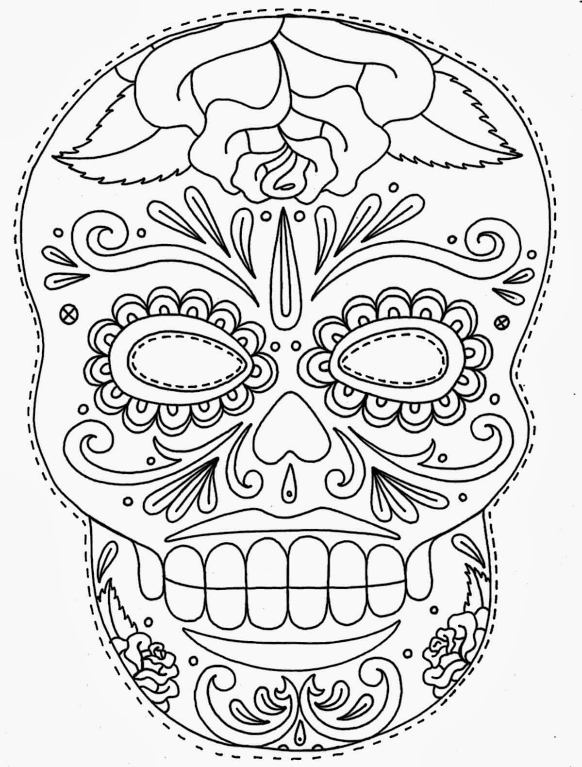 Sugar Skull Template – Menu Template Design With Regard To Blank Sugar Skull Template