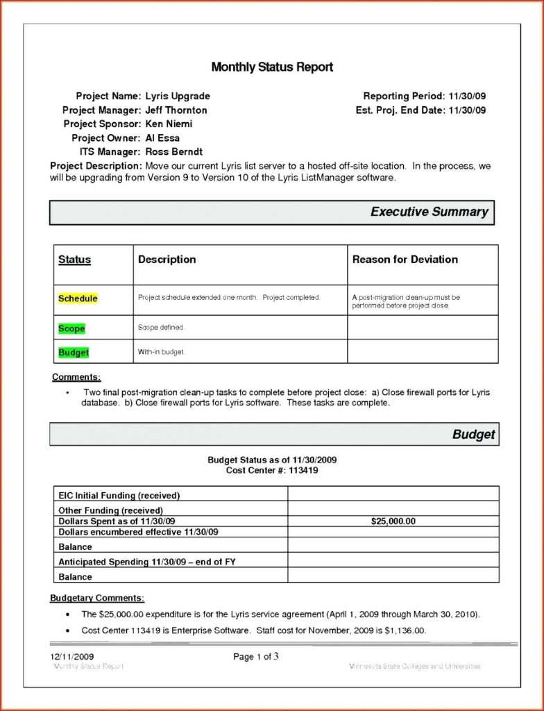 Summary Report Template Executive Doc Format Pdf Training within After ...