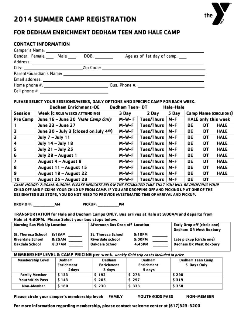 Summer Camp Registration Form Template – Fill Online Intended For Camp Registration Form Template Word