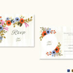Summer Floral Rsvp Wedding Card Template With Regard To Template For Rsvp Cards For Wedding