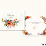 Summer Floral Thank You Card Template In Thank You Card Template Word
