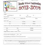 Sunday School Registration Form | Biz Card | Sunday School With School Registration Form Template Word