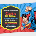 Superman Birthday Invitation Maker Card Template Bday High Intended For Superman Birthday Card Template
