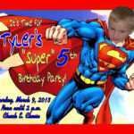 Superman Birthday Invitation Template Card Bday High Quality Regarding Superman Birthday Card Template