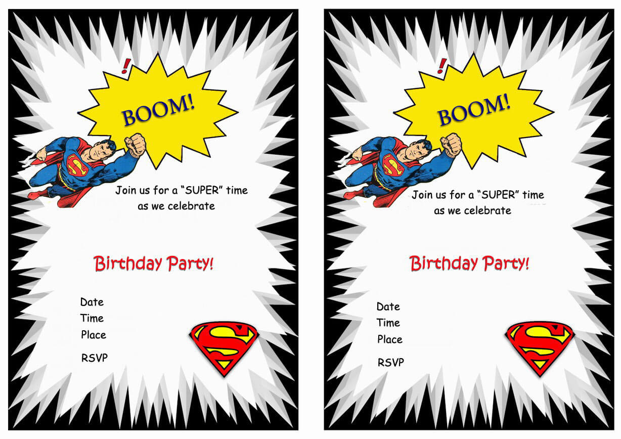 Superman Birthday Invitations | Birthday Printable Within Superman Birthday Card Template