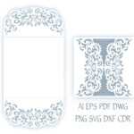 Svg Wedding Invitation 5X5'' Gate Fold Card Template with Free Svg Card Templates