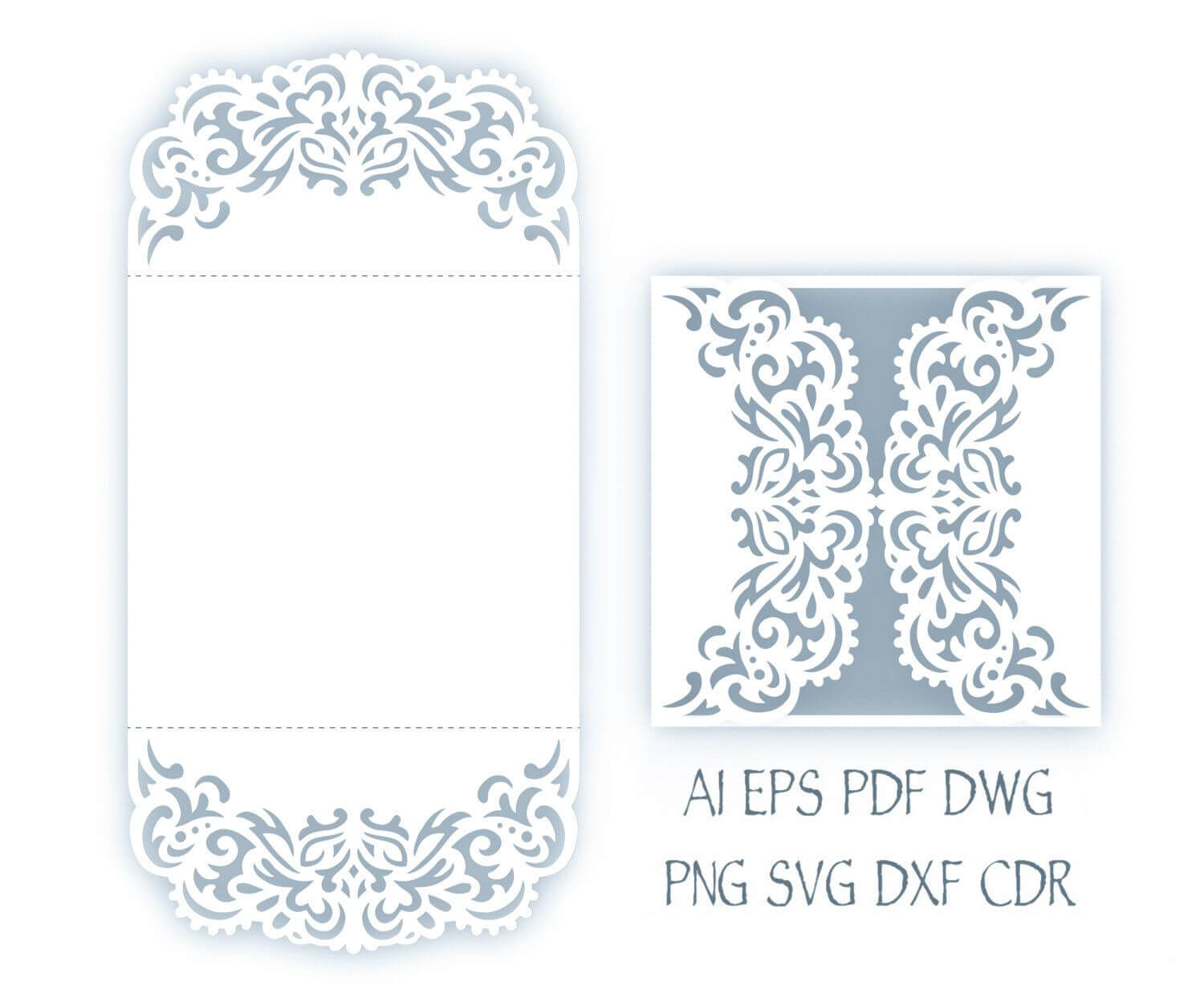 Svg Wedding Invitation 5X5'' Gate Fold Card Template With Free Svg Card Templates