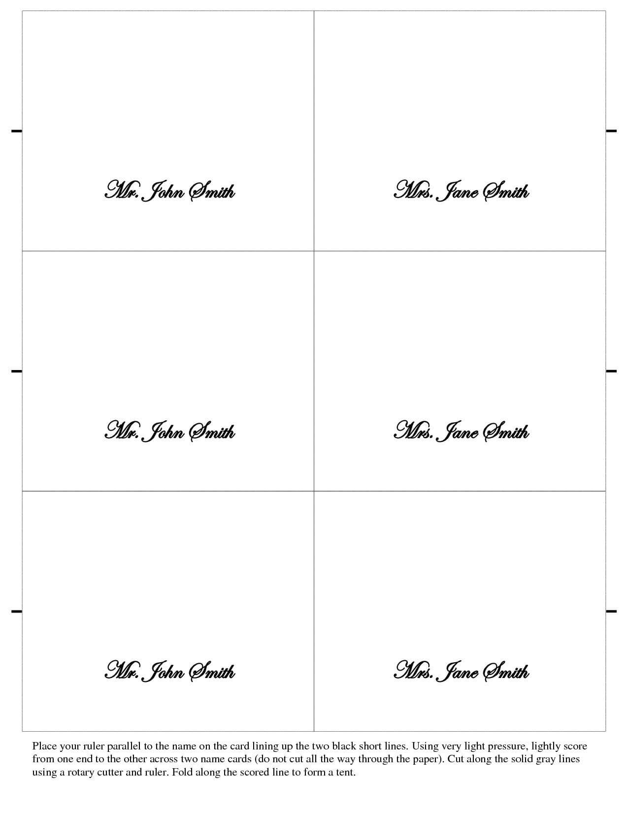 Table Name Cards Template 650*841 - Table Name Card Template For Table Place Card Template Free Download