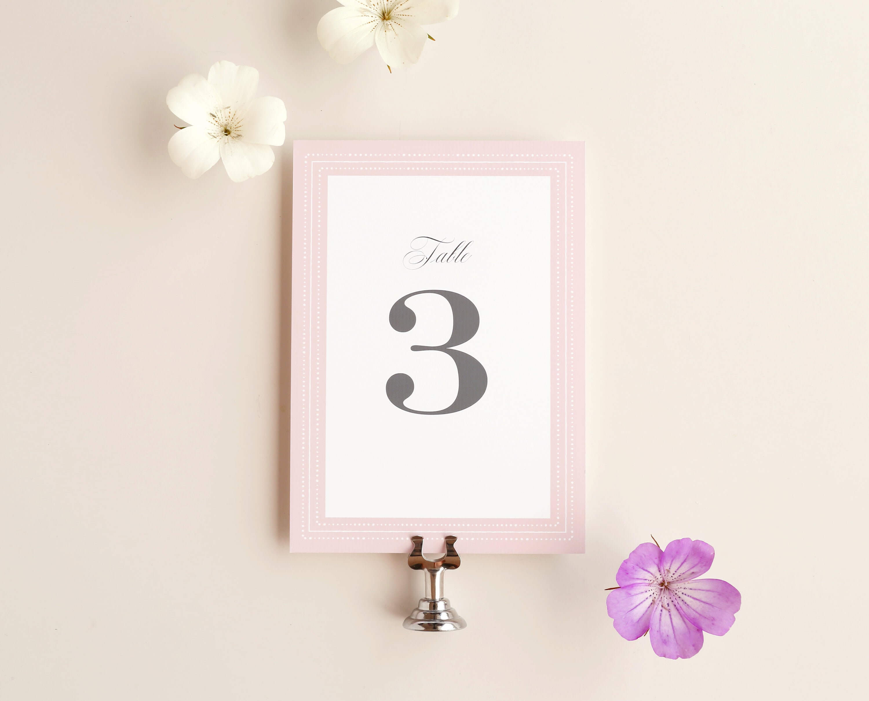 Table Number Cards Template, Rose Dots In Table Number Cards Template