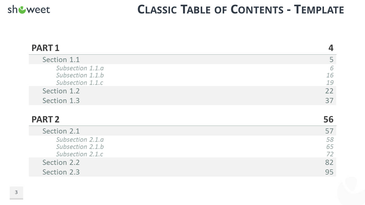Table Of Content Templates For Powerpoint And Keynote In Microsoft Word Table Of Contents Template