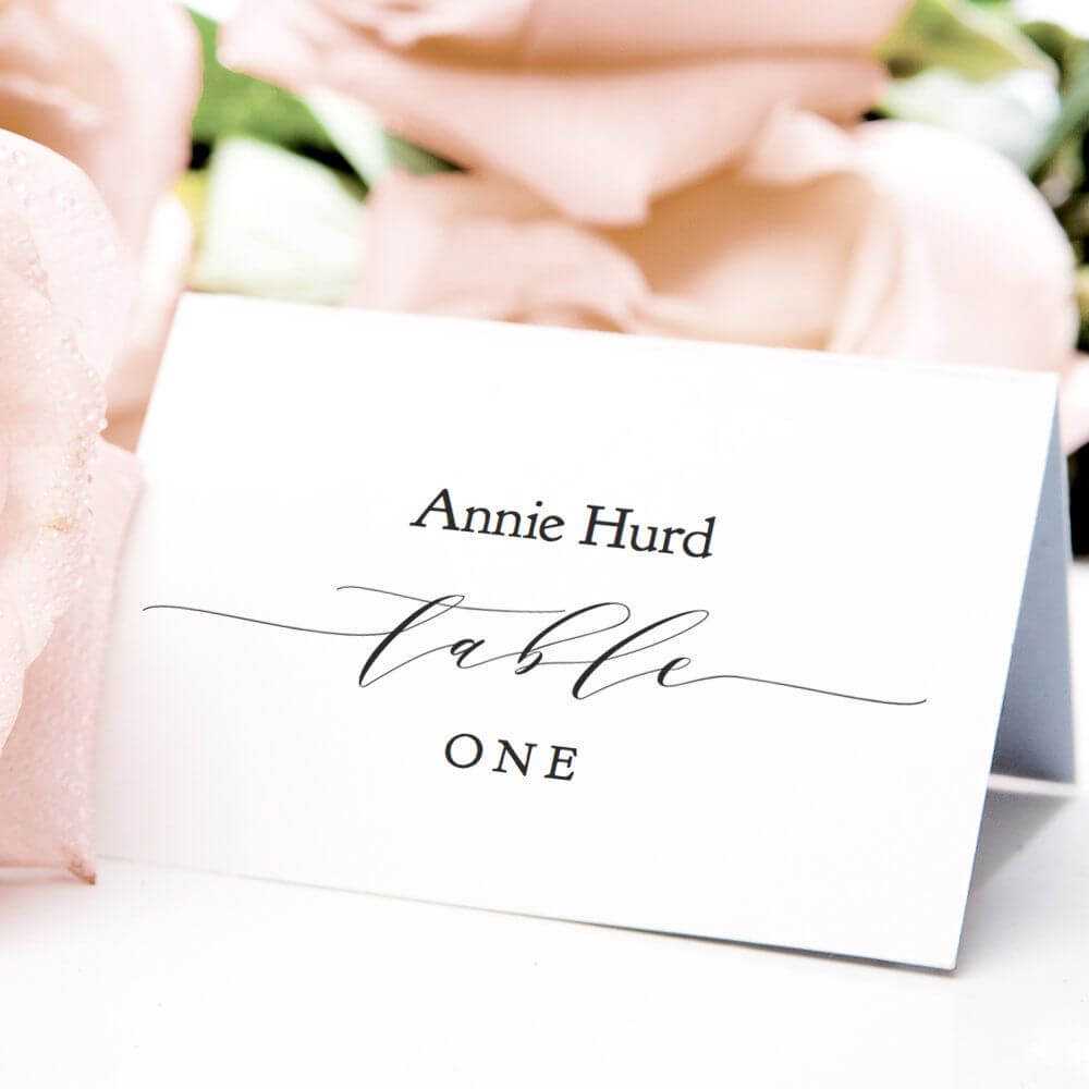 Table Place Cards Printable Pdf Template Flat & Folded With Place Card Setting Template