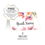 Tableluxe Printable Spring Place Cards Intended For Free Place Card Templates Download