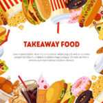 Takeaway Food Banner Template With Delicious Fast Food Dishes,.. Intended For Food Banner Template