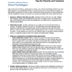 Talking To Children About Violence: Tips For Parents And Intended For School Psychologist Report Template